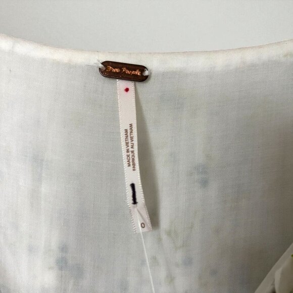 Free People Sweetest Thing Mini Dress with Ruffles White and Blue Floral Size 0 - Picture 4 of 14